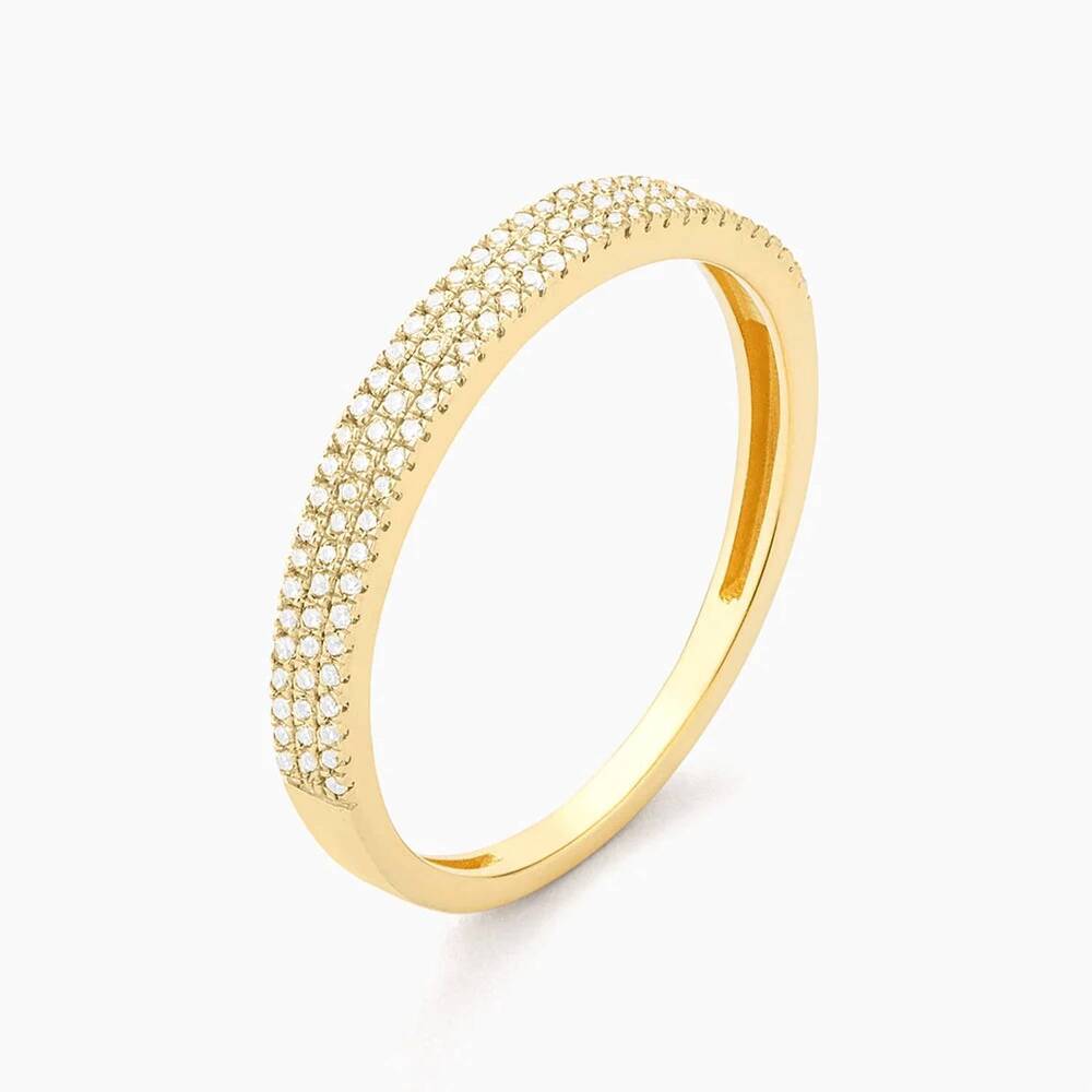 NEW ELLA STEIN women's triple row stackable ring in gold plated